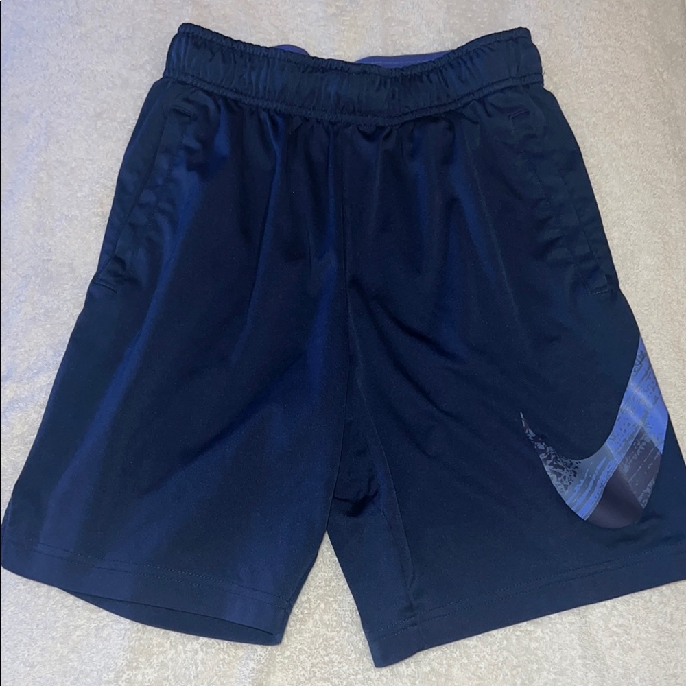 Nike Blue Athletic Dri Fit Shorts Lightweight Elastic Waist